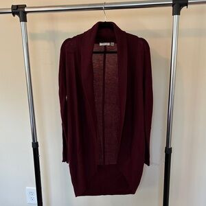 RD Style Burgundy Wine Deep Red Open Front Cardigan